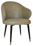 Hugo Arm Chair Black Brass Tip Metal Leg - Richmond Office Furniture