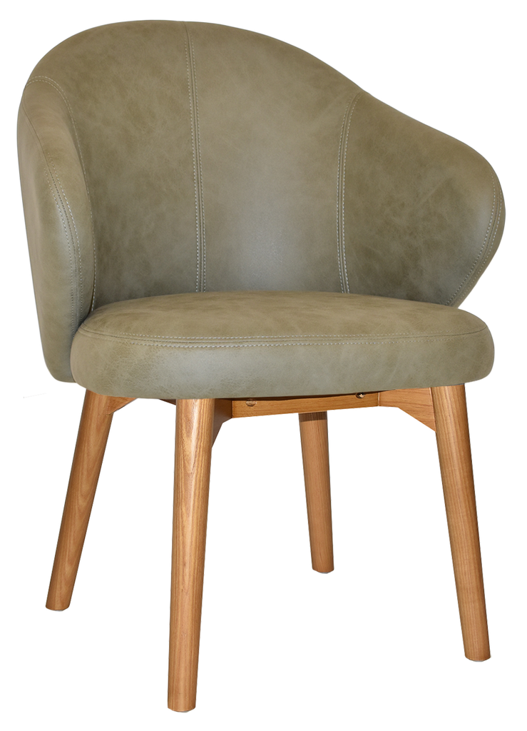 Hugo Arm Chair Light Oak Timber Leg - Richmond Office Furniture