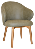 Hugo Arm Chair Light Oak Timber Leg - Richmond Office Furniture