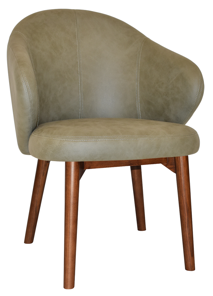 Hugo Arm Chair Light Walnut Timber Leg - Richmond Office Furniture