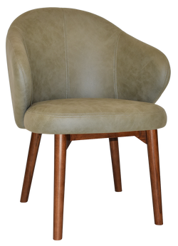 Hugo Arm Chair Light Walnut Timber Leg - Richmond Office Furniture