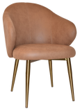 Hugo Arm Chair Brass Metal Leg - Richmond Office Furniture