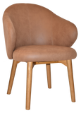 Hugo Arm Chair Light Oak Timber Leg - Richmond Office Furniture