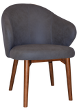 Hugo Arm Chair Light Walnut Timber Leg - Richmond Office Furniture