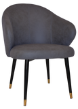 Hugo Arm Chair Black Brass Tip Metal Leg - Richmond Office Furniture