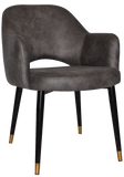 Albury Arm Chair Brass Tip Black Leg - Richmond Office Furniture