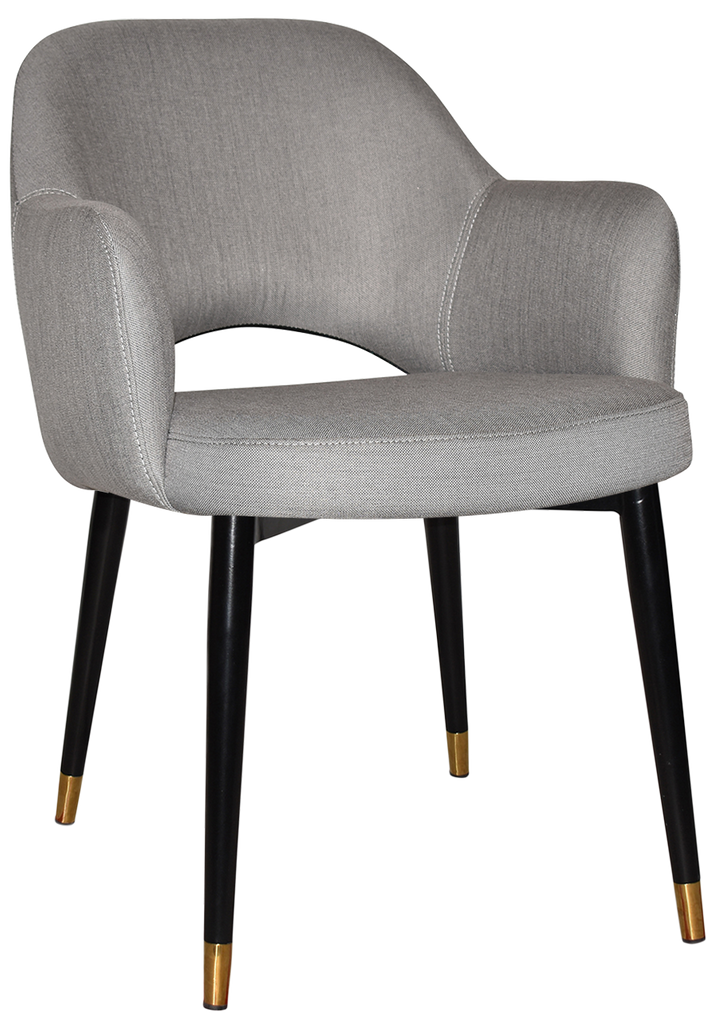 Albury Arm Chair Brass Tip Black Leg - Richmond Office Furniture