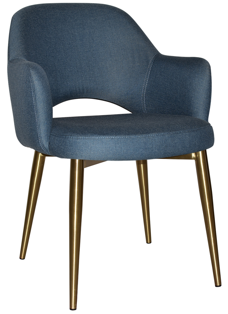 Albury Arm Chair Brass Leg - Richmond Office Furniture