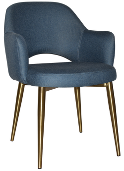 Albury Arm Chair Brass Leg - Richmond Office Furniture