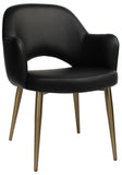 Albury Arm Chair Brass Leg - Richmond Office Furniture