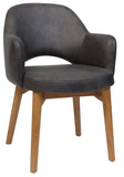 Albury Arm Chair Light Oak Timber Leg - Richmond Office Furniture