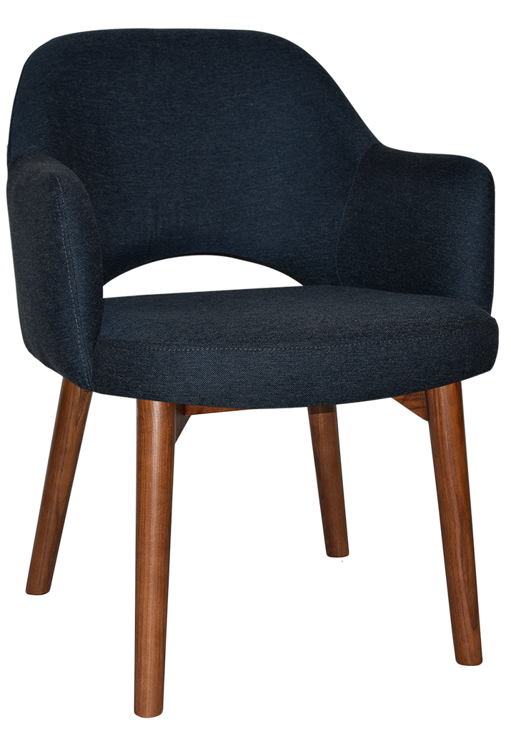 Albury Arm Chair Walnut Timber Leg - Richmond Office Furniture
