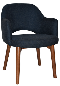 Albury Arm Chair Walnut Timber Leg - Richmond Office Furniture