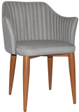 Coogee Arm Chair Oak Metal Leg - Richmond Office Furniture