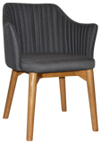 Coogee Arm Chair Oak Timber Leg - Richmond Office Furniture