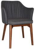 Coogee Arm Chair Walnut Timber Leg - Richmond Office Furniture