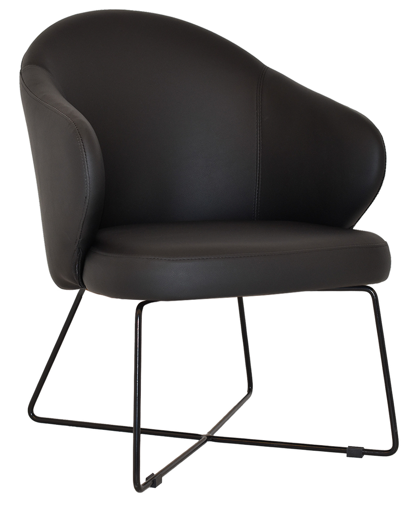 Hugo Arm Chair Cross Sled Black Base - Richmond Office Furniture