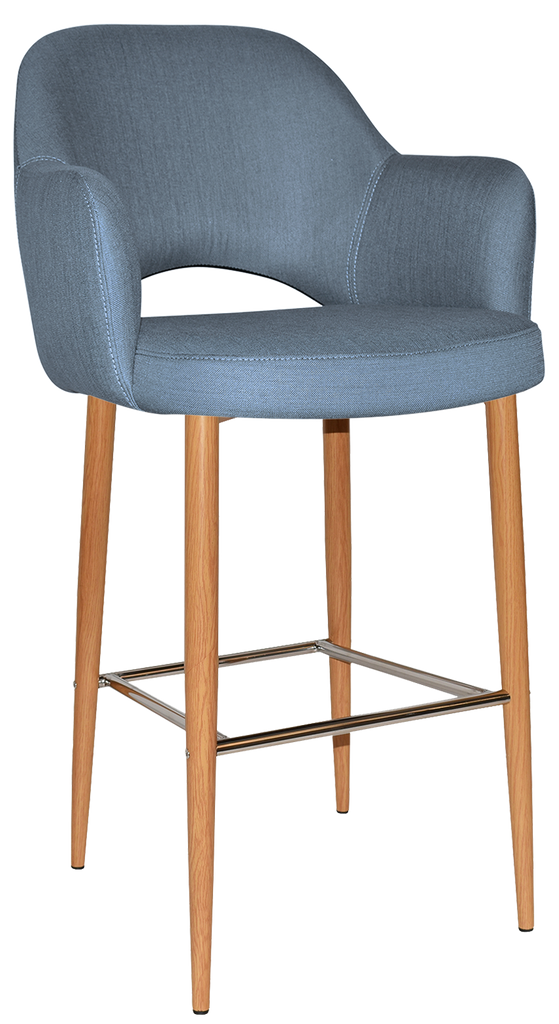 Albury Arm Stool 75cm Oak Metal Leg - Richmond Office Furniture