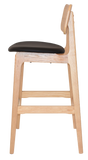 Sedona Stool Natural Timber Black Vinyl Seat - Richmond Office Furniture