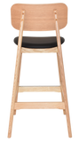 Sedona Stool Natural Timber Black Vinyl Seat - Richmond Office Furniture