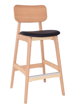 Sedona Stool Natural Timber Black Vinyl Seat - Richmond Office Furniture