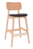 Sedona Stool Natural Timber Black Vinyl Seat - Richmond Office Furniture