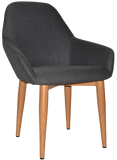 Bronte Tub Chair Light Oak Metal Leg - Richmond Office Furniture