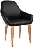 Bronte Tub Chair Light Oak Metal Leg - Richmond Office Furniture