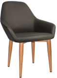 Bronte Tub Chair Light Oak Metal Leg - Richmond Office Furniture