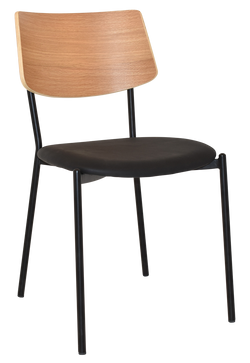 Texas Chair Timber Back Black Vinyl Seat - Richmond Office Furniture