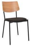 Texas Chair Timber Back Black Vinyl Seat - Richmond Office Furniture