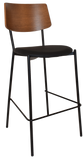 Texas Stool Timber Back Black Vinyl seat - Richmond Office Furniture