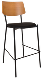 Texas Stool Timber Back Black Vinyl seat - Richmond Office Furniture