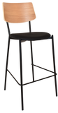 Texas Stool Timber Back Black Vinyl seat - Richmond Office Furniture