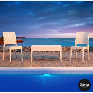 3 piece resin rattan pool side setting with florida chair