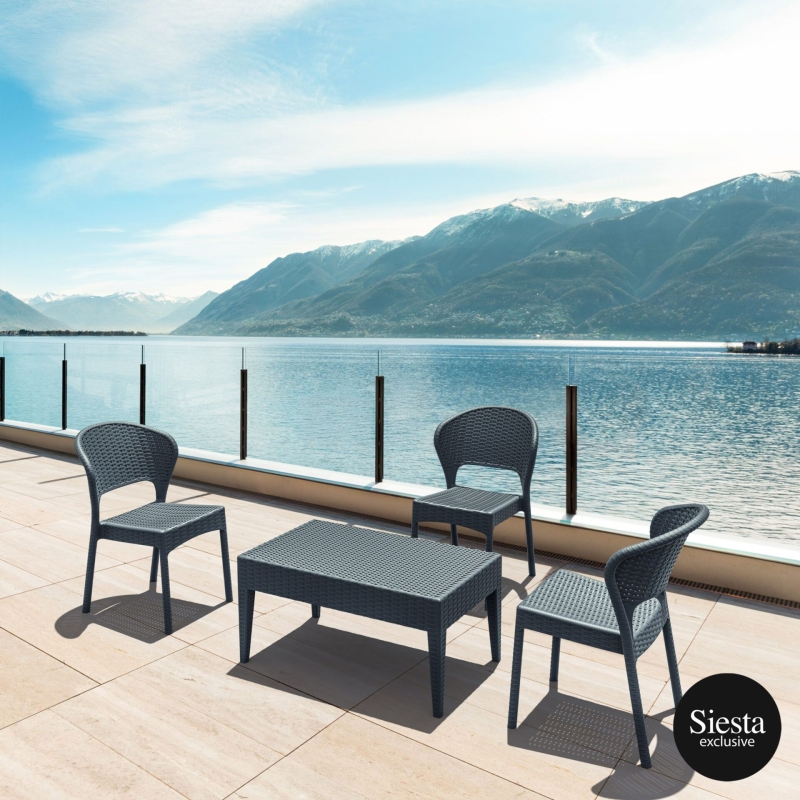 resin rattan 3 seat outdoor setting with daytona chair
