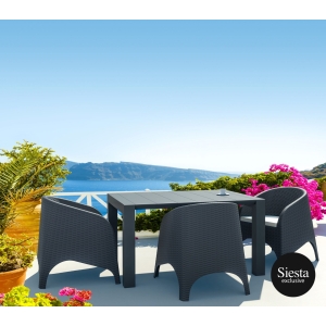 3 seat patio rattan set with aruba armchairs