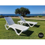 Aqua Sunlounger 3 Piece Package with Side Table