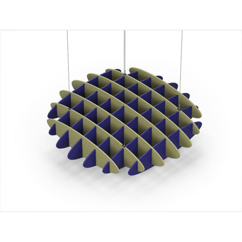 Acoustic Ceiling Sound Trap - 1200mm x 1200mm Round - Banana Green | Blue