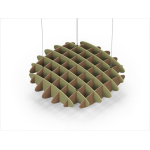 Acoustic Ceiling Sound Trap - 1200mm x 1200mm Round - Banana Green | Brown