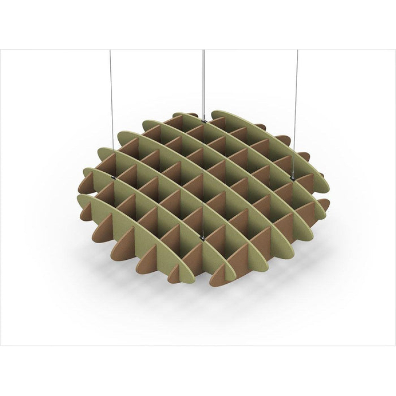 Acoustic Ceiling Sound Trap - 1200mm x 1200mm Round - Banana Green | Brown