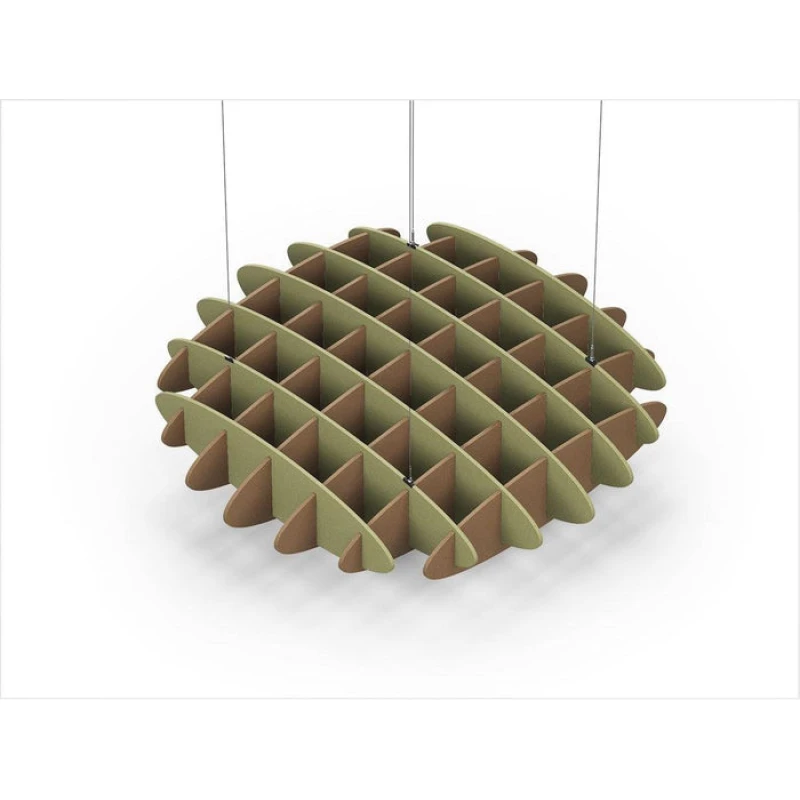 Acoustic Ceiling Sound Trap - 1200mm x 1200mm Round - Banana Green | Brown