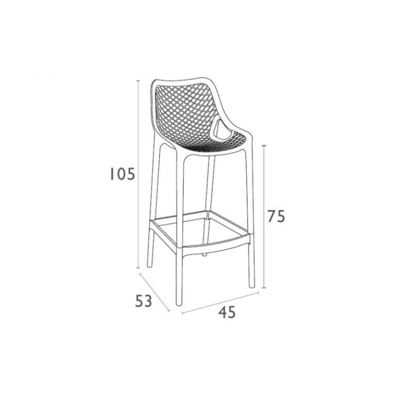 Air Stool 75cm High - Image 10