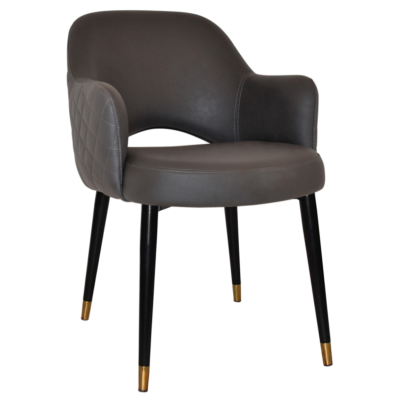 Albury Arm Chair Brass Tip Black Leg - Image 12