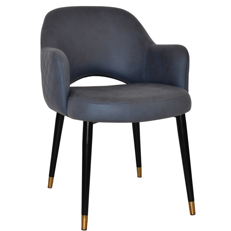 Albury Arm Chair Brass Tip Black Leg - Image 13