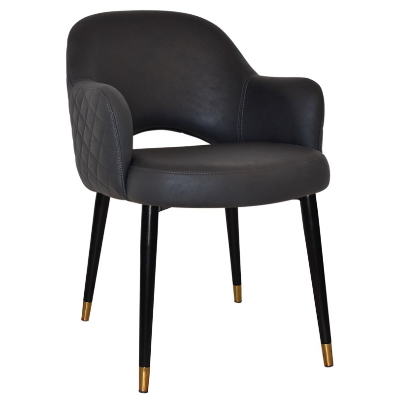 Albury Arm Chair Brass Tip Black Leg - Image 14