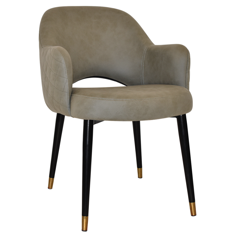 Albury Arm Chair Brass Tip Black Leg - Image 15