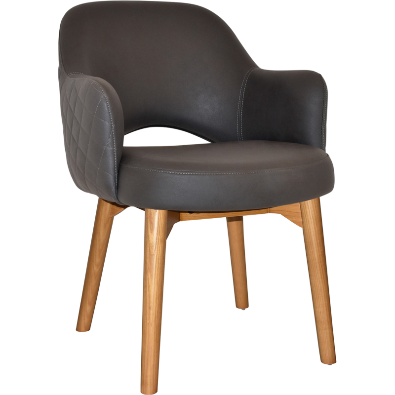 Albury Arm Chair Light Oak Timber Leg - Image 12