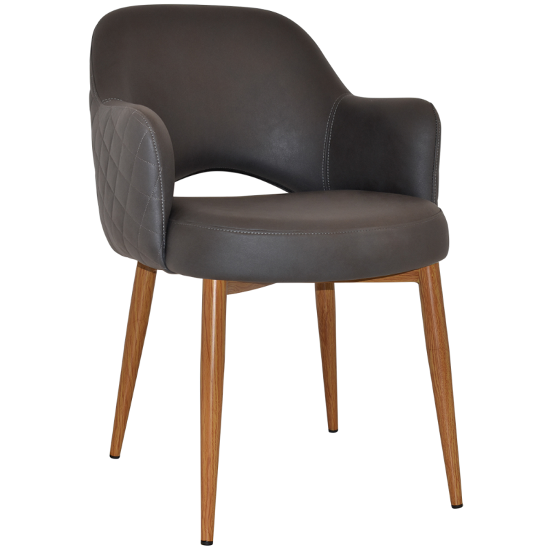 Albury Arm Chair Light Oak Metal Leg - Image 12