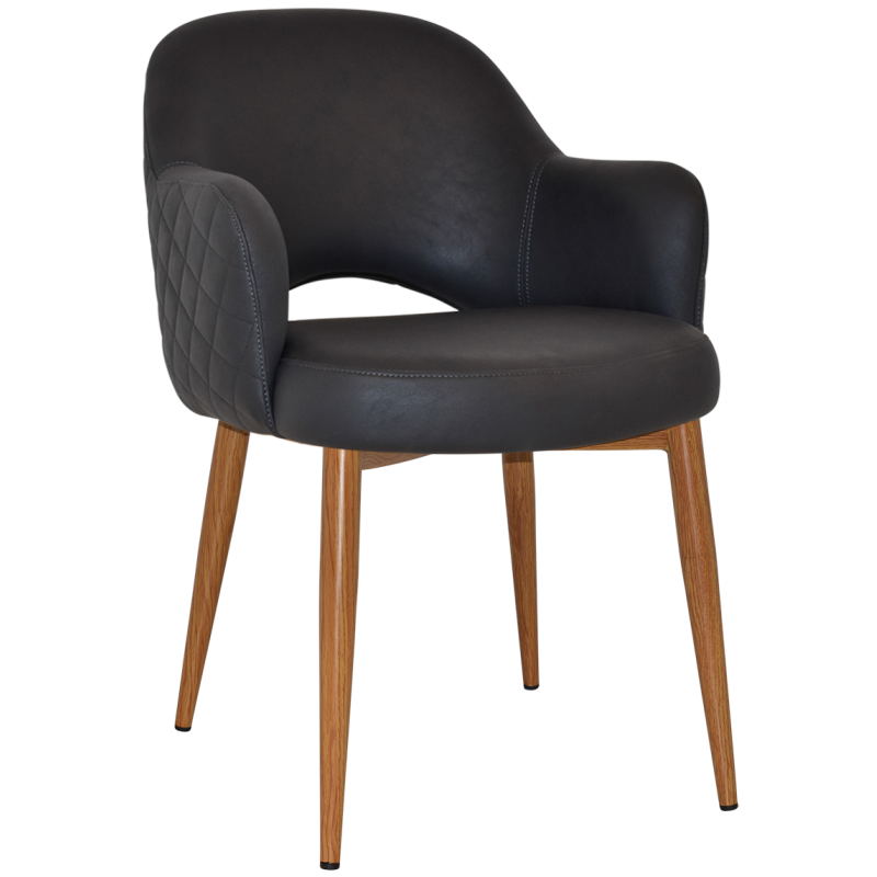 Albury Arm Chair Light Oak Metal Leg - Image 14